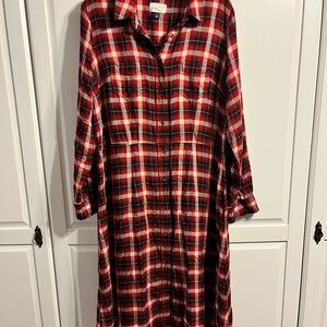 Universal Thread Red Plaid Maxi Dress